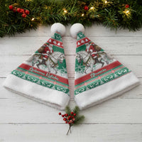 Lithuania Christmas Santa Hat Santa Riding White Horse Linksmu Kaledu - Wonder Print Shop
