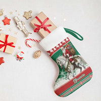 Lithuania Christmas Stocking Santa Riding White Horse Linksmu Kaledu - Wonder Print Shop