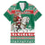 Lithuania Christmas Family Matching Off The Shoulder Long Sleeve Dress and Hawaiian Shirt Santa Riding White Horse Linksmu Kaledu - Wonder Print Shop