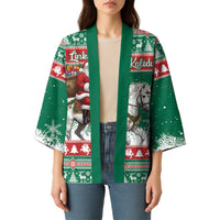 Lithuania Christmas Kimono Santa Riding White Horse Linksmu Kaledu - Wonder Print Shop