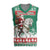 Lithuania Christmas Knitted V-Neck Vest Santa Riding White Horse Linksmu Kaledu - Wonder Print Shop
