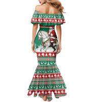 Lithuania Christmas Mermaid Dress Santa Riding White Horse Linksmu Kaledu - Wonder Print Shop