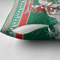 Lithuania Christmas Pillow Cover Santa Riding White Horse Linksmu Kaledu - Wonder Print Shop