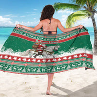 Lithuania Christmas Sarong Santa Riding White Horse Linksmu Kaledu - Wonder Print Shop