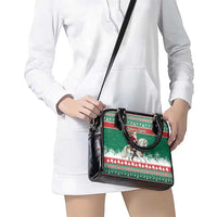 Lithuania Christmas Shoulder Handbag Santa Riding White Horse Linksmu Kaledu - Wonder Print Shop