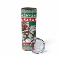 Lithuania Christmas Skinny Tumbler Santa Riding White Horse Linksmu Kaledu - Wonder Print Shop