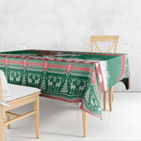 Lithuania Christmas Tablecloth Santa Riding White Horse Linksmu Kaledu - Wonder Print Shop