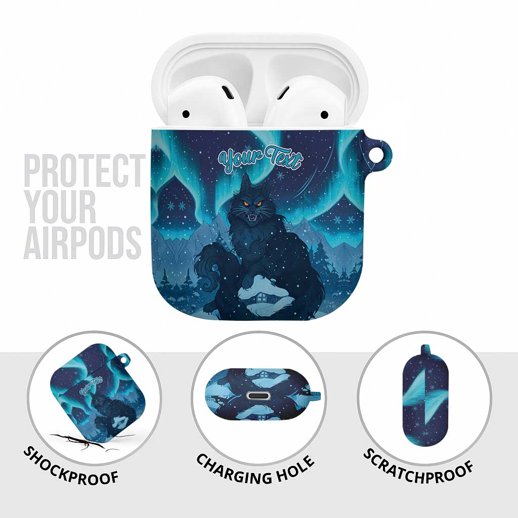 Yule Be Eaten Personalized AirPods Case Christmas Cat Jolakotturinn Icelandic - Wonder Print Shop