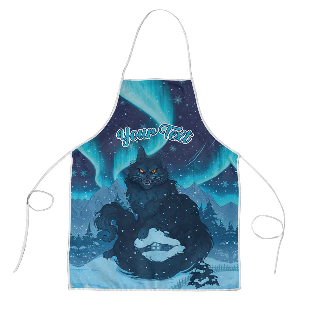 Yule Be Eaten Personalized Apron Christmas Cat Jolakotturinn Icelandic - Wonder Print Shop