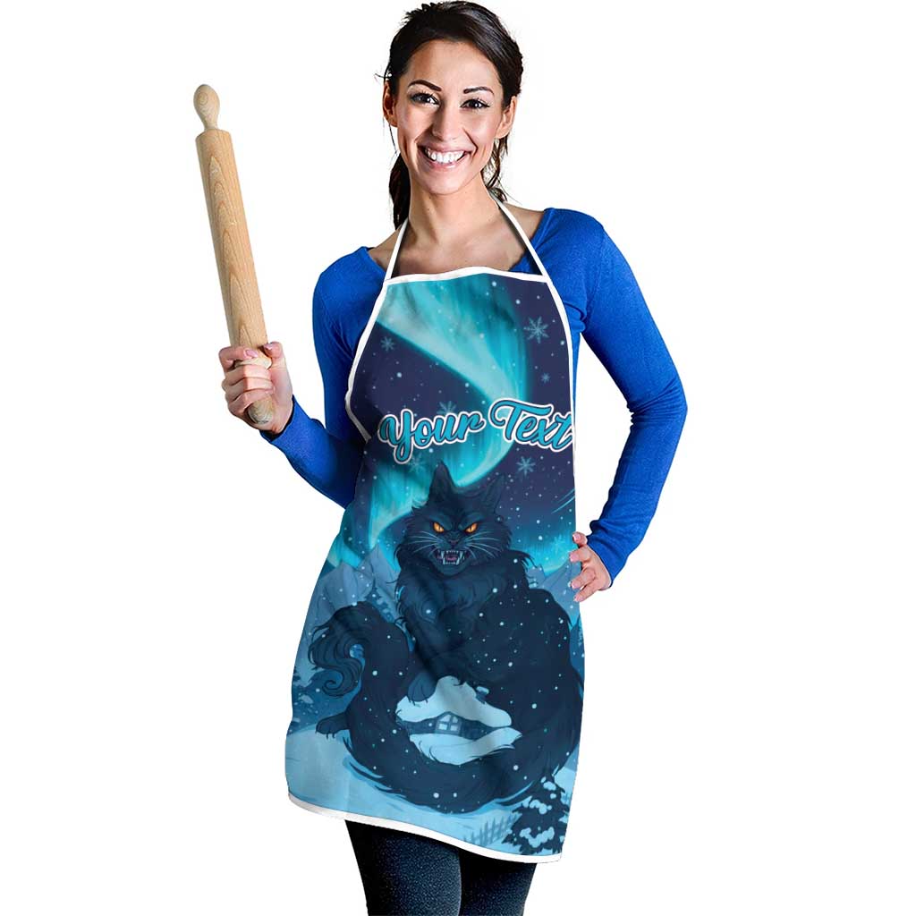 Yule Be Eaten Personalized Apron Christmas Cat Jolakotturinn Icelandic - Wonder Print Shop