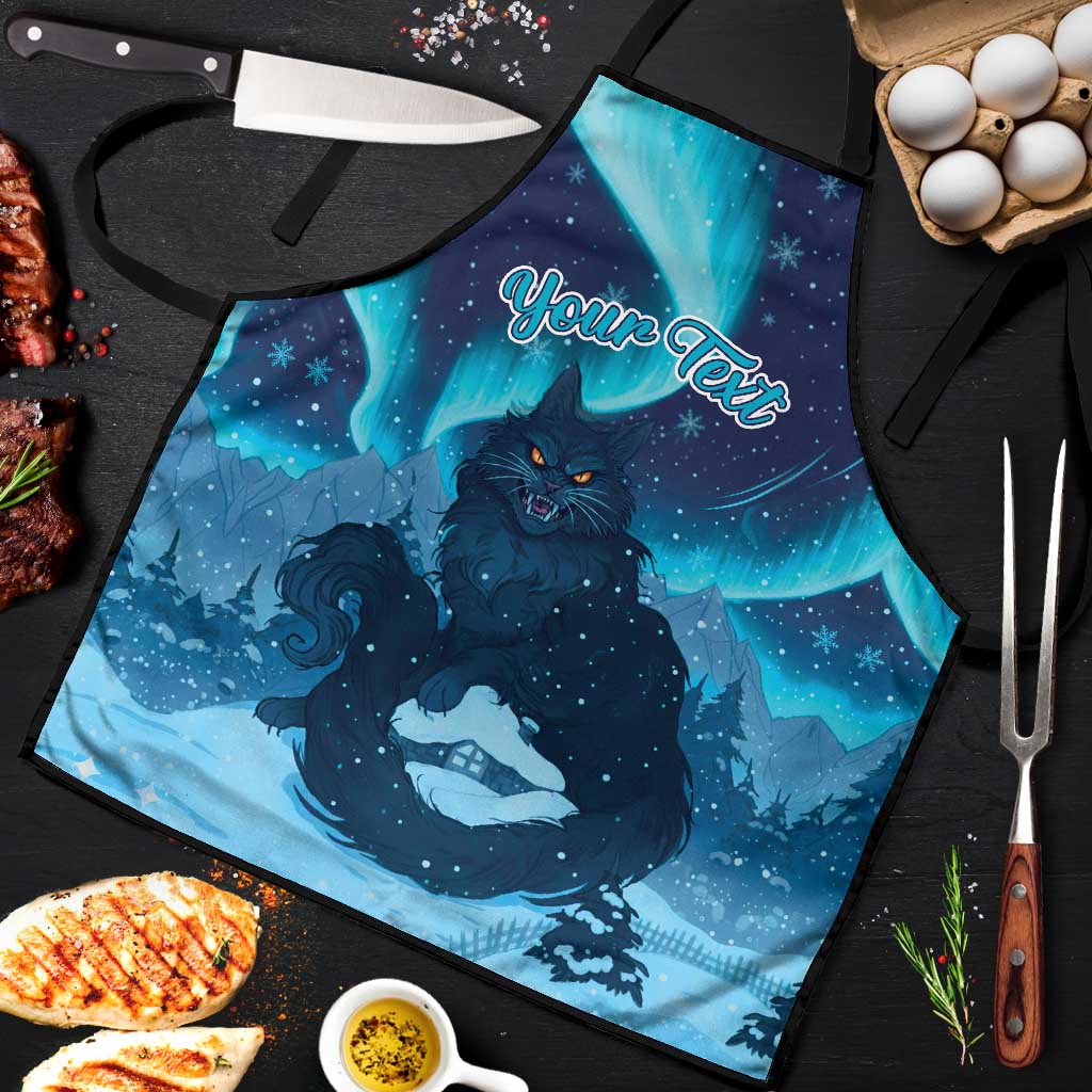 Yule Be Eaten Personalized Apron Christmas Cat Jolakotturinn Icelandic - Wonder Print Shop