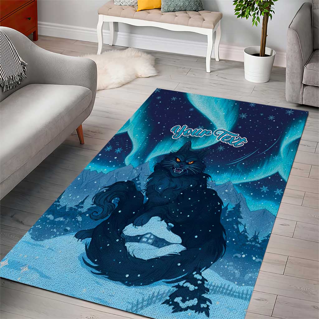 Yule Be Eaten Personalized Area Rug Christmas Cat Jolakotturinn Icelandic - Wonder Print Shop