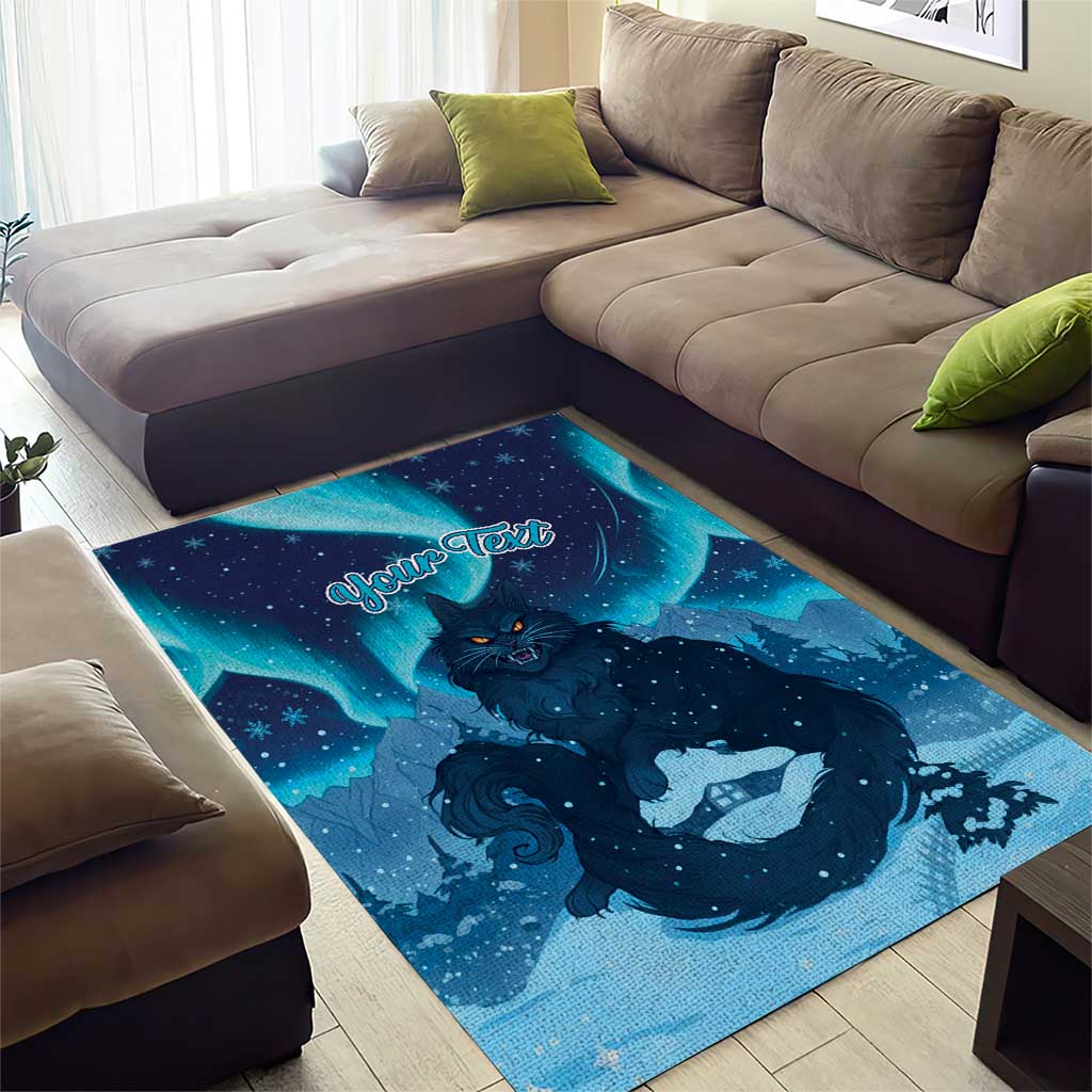 Yule Be Eaten Personalized Area Rug Christmas Cat Jolakotturinn Icelandic - Wonder Print Shop