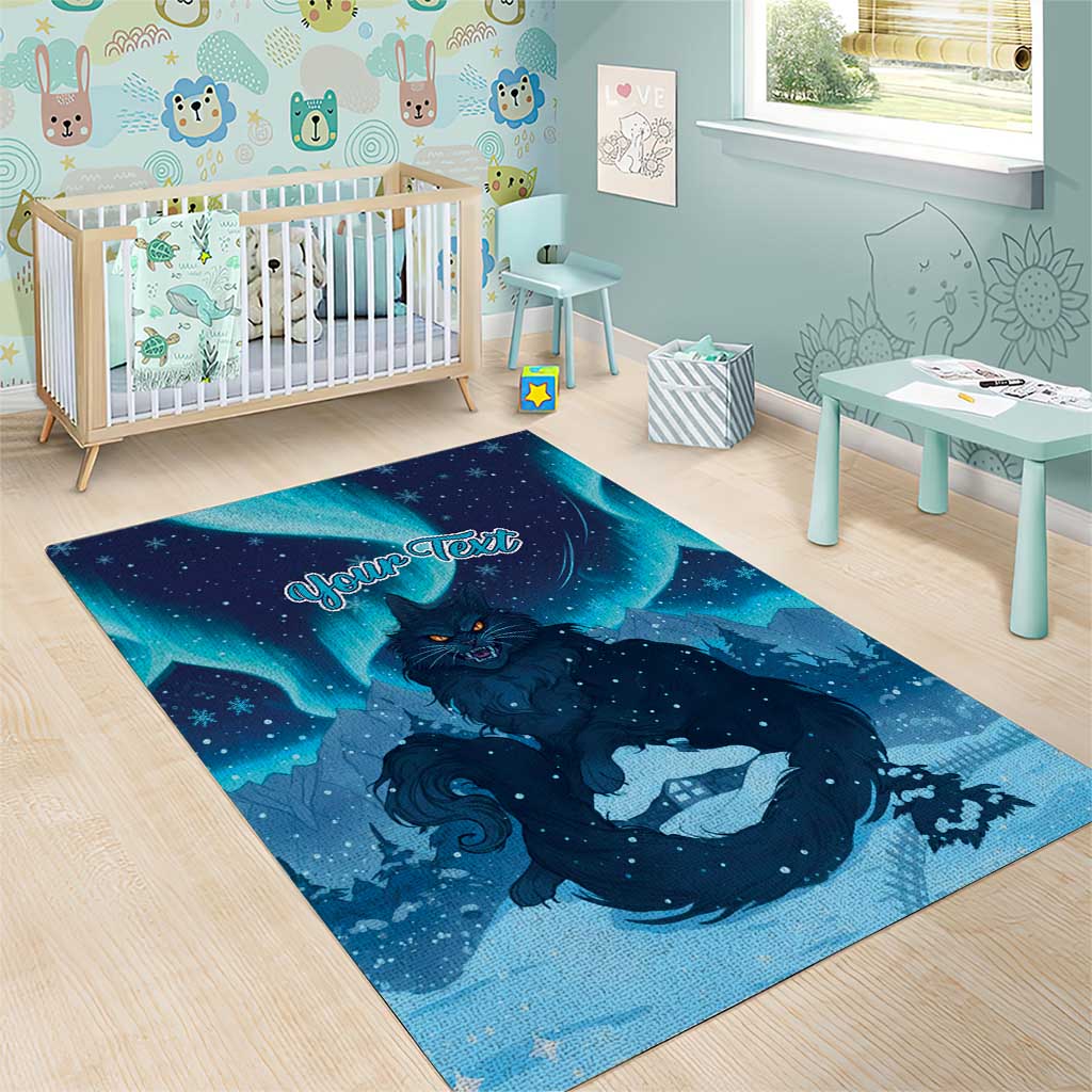 Yule Be Eaten Personalized Area Rug Christmas Cat Jolakotturinn Icelandic - Wonder Print Shop