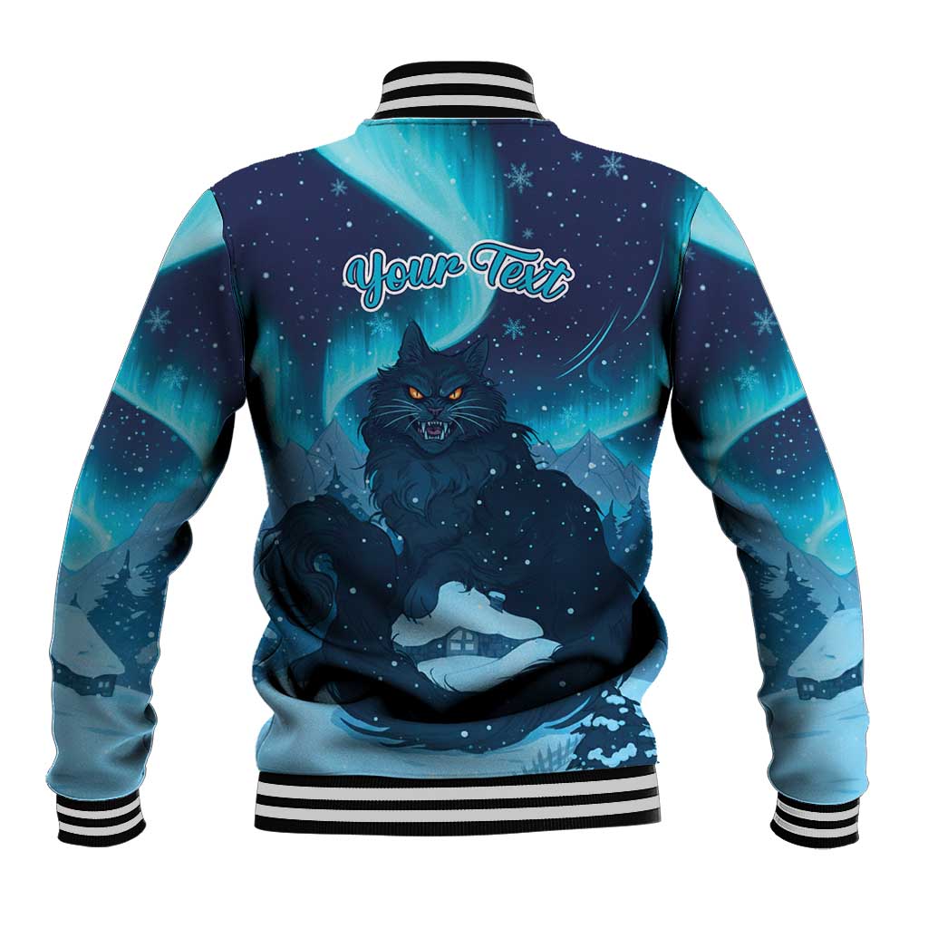 Yule Be Eaten Personalized Baseball Jacket Christmas Cat Jolakotturinn Icelandic - Wonder Print Shop