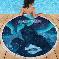 Yule Be Eaten Personalized Beach Blanket Christmas Cat Jolakotturinn Icelandic - Wonder Print Shop