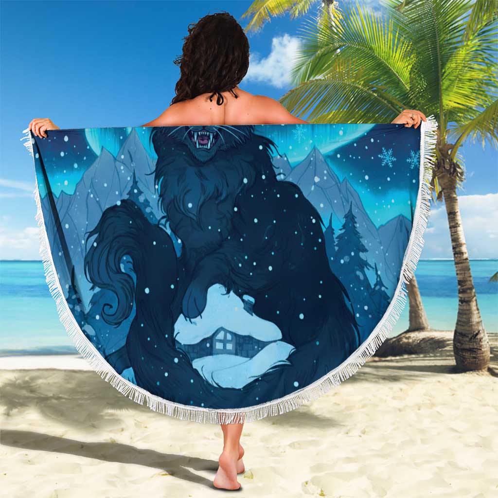 Yule Be Eaten Personalized Beach Blanket Christmas Cat Jolakotturinn Icelandic - Wonder Print Shop