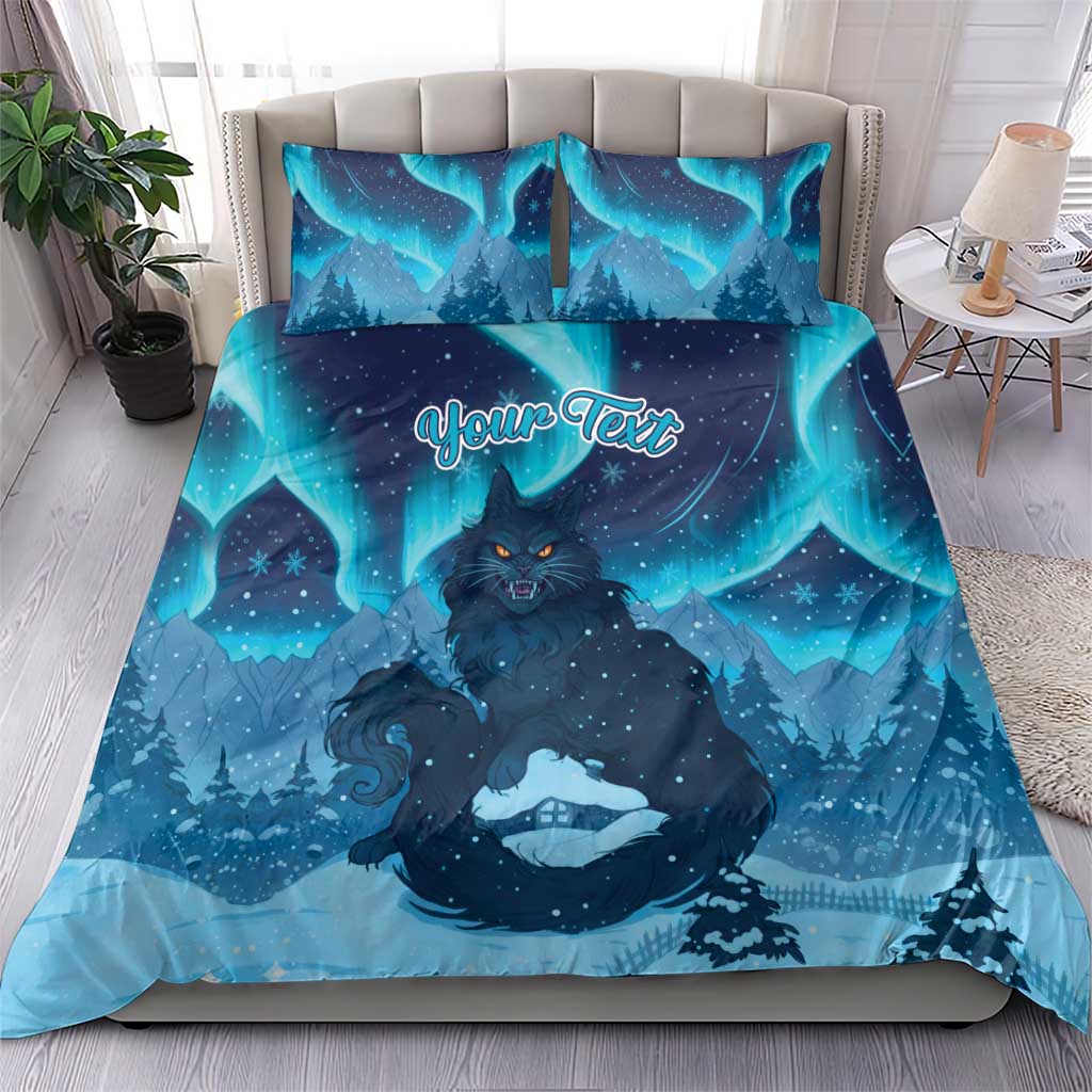 Yule Be Eaten Personalized Bedding Set Christmas Cat Jolakotturinn Icelandic - Wonder Print Shop