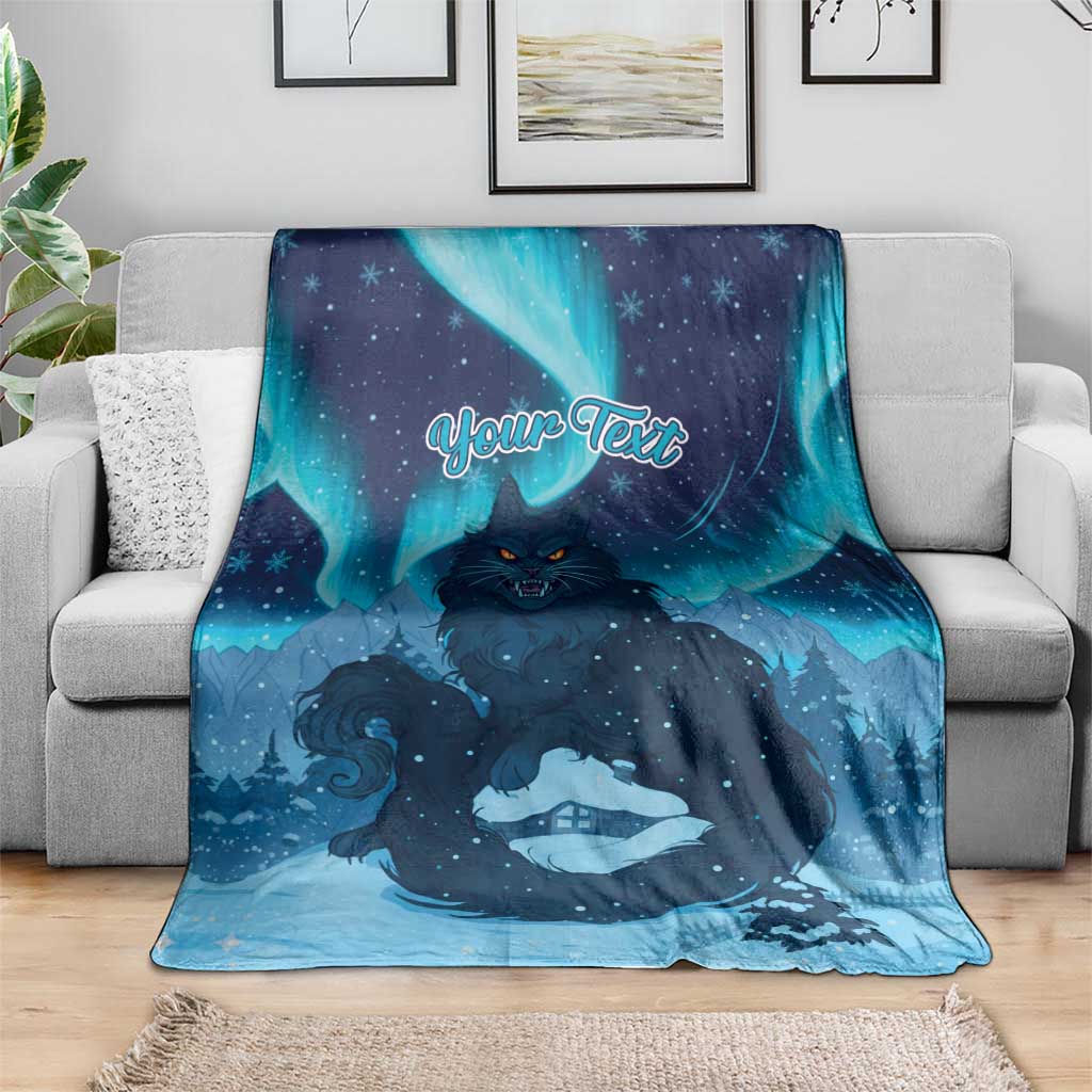 Yule Be Eaten Personalized Blanket Christmas Cat Jolakotturinn Icelandic - Wonder Print Shop