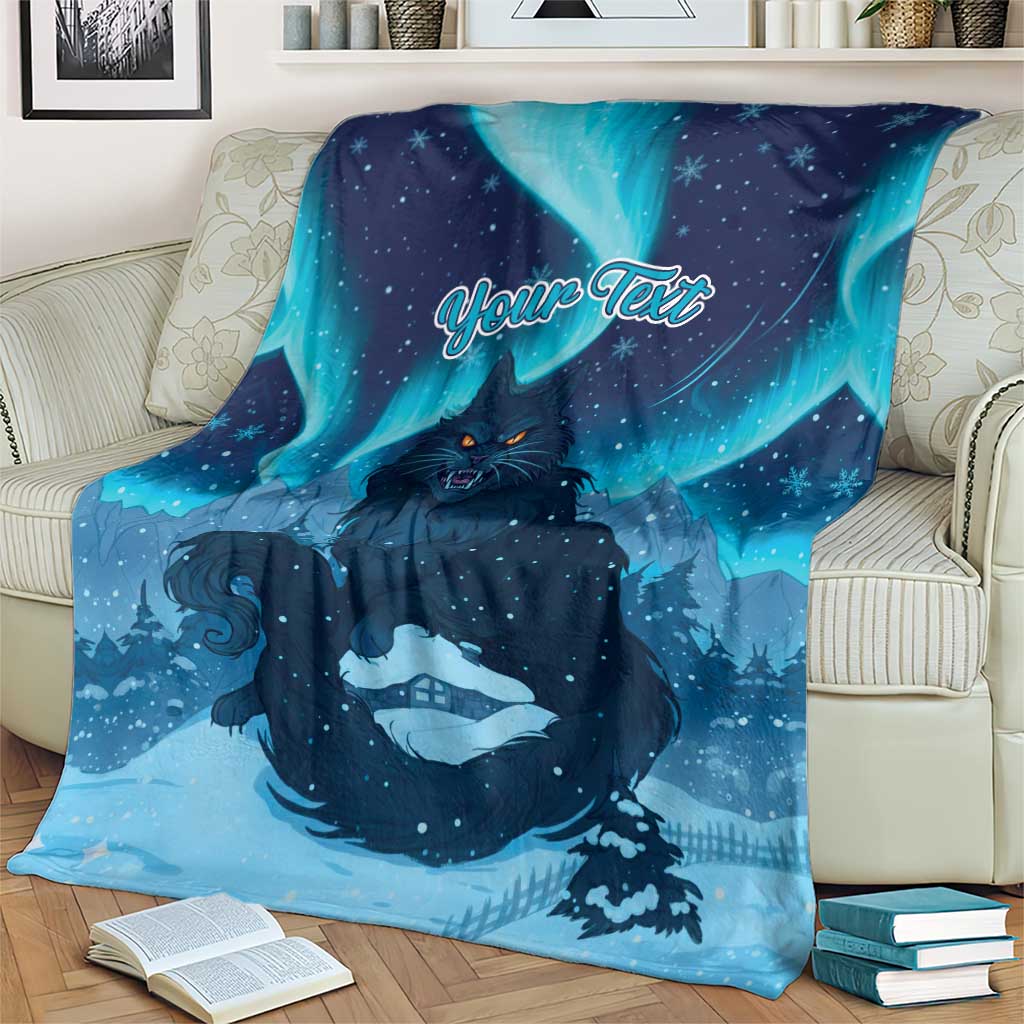 Yule Be Eaten Personalized Blanket Christmas Cat Jolakotturinn Icelandic - Wonder Print Shop