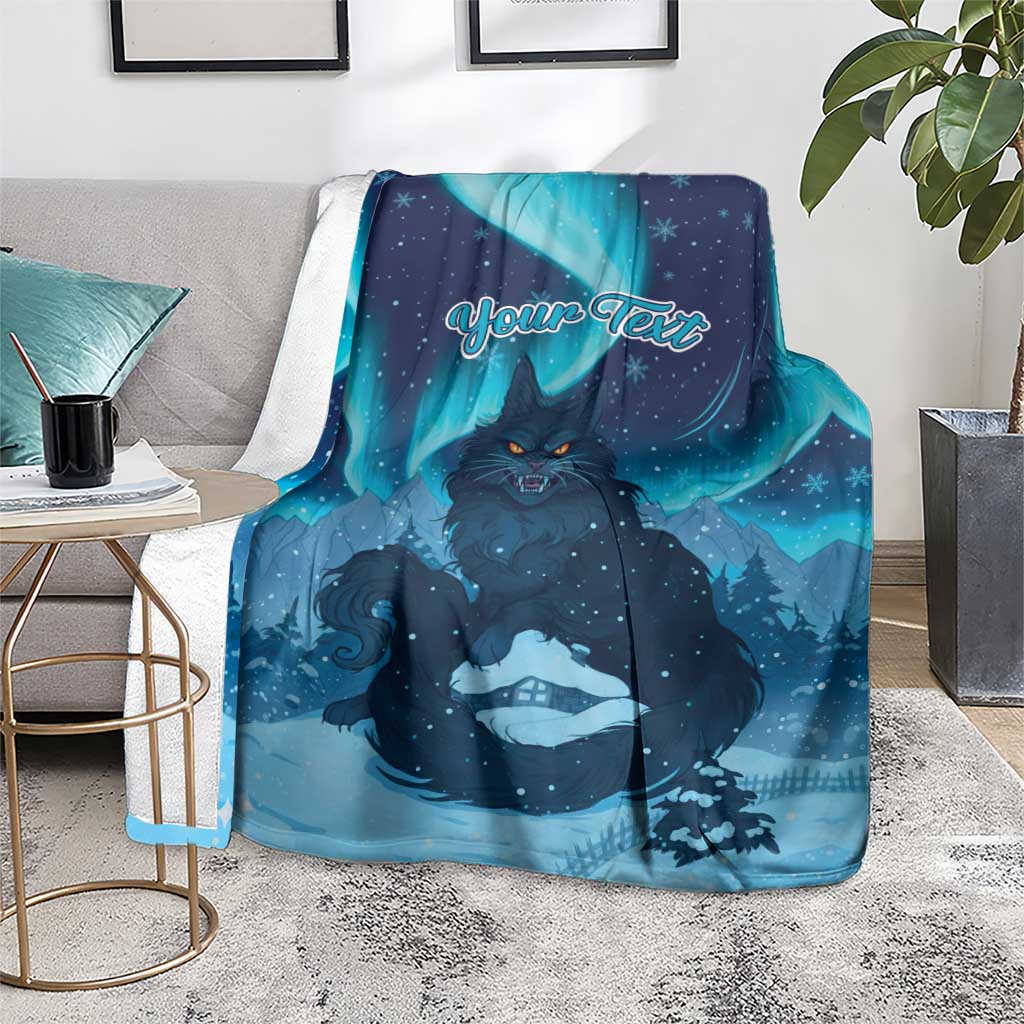 Yule Be Eaten Personalized Blanket Christmas Cat Jolakotturinn Icelandic - Wonder Print Shop