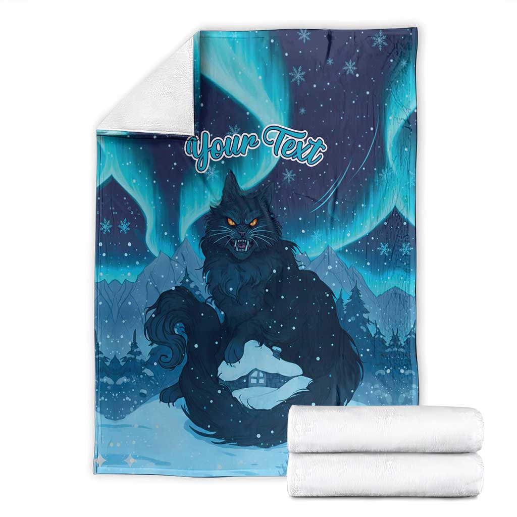 Yule Be Eaten Personalized Blanket Christmas Cat Jolakotturinn Icelandic - Wonder Print Shop