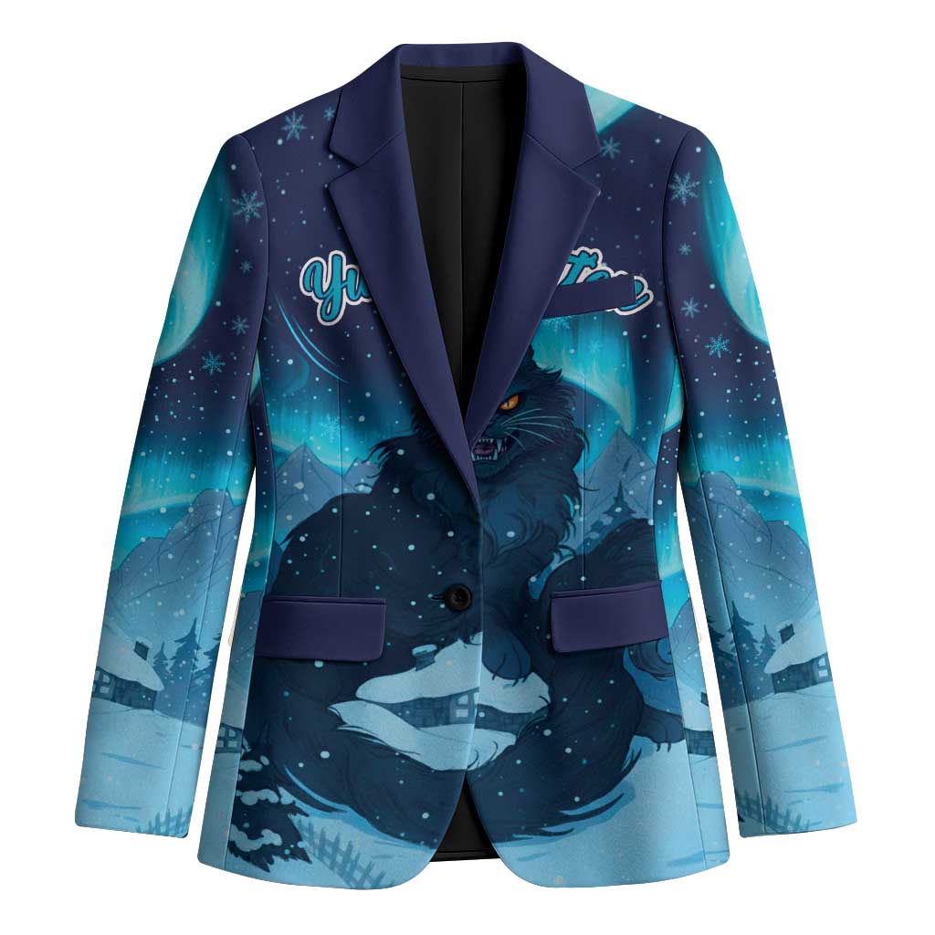 Yule Be Eaten Personalized Blazer Christmas Cat Jolakotturinn Icelandic - Wonder Print Shop