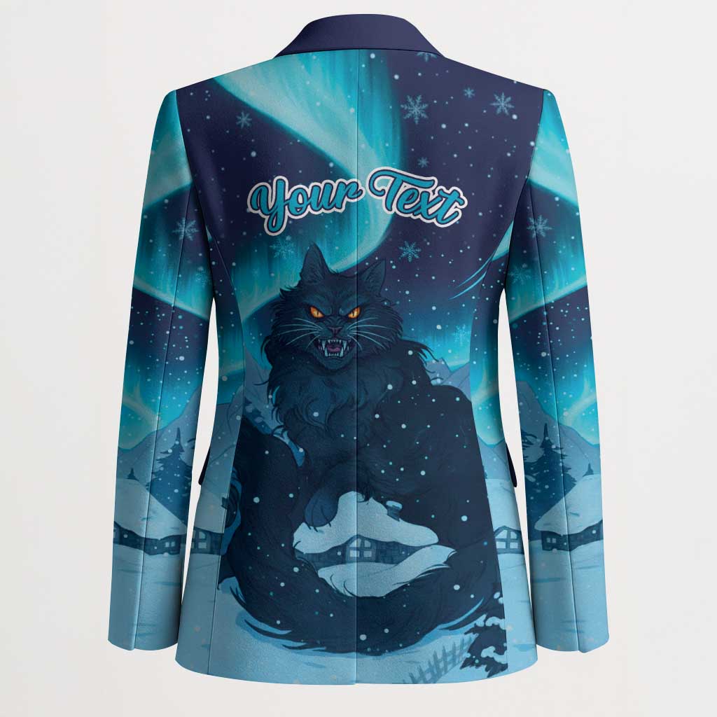 Yule Be Eaten Personalized Blazer Christmas Cat Jolakotturinn Icelandic - Wonder Print Shop