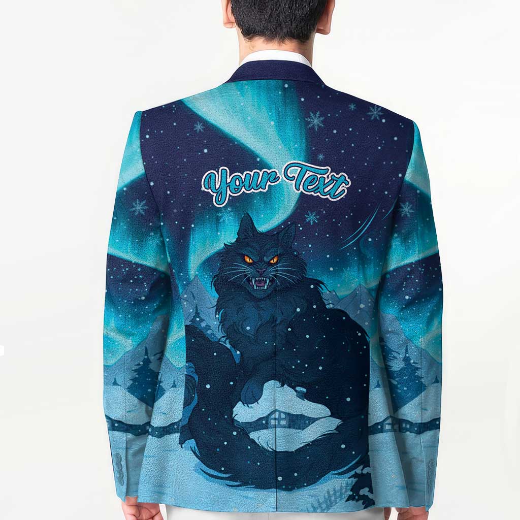 Yule Be Eaten Personalized Blazer Christmas Cat Jolakotturinn Icelandic - Wonder Print Shop