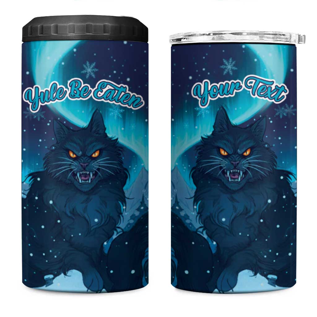 Yule Be Eaten Personalized 4 in 1 Can Cooler Tumbler Christmas Cat Jolakotturinn Icelandic - Wonder Print Shop