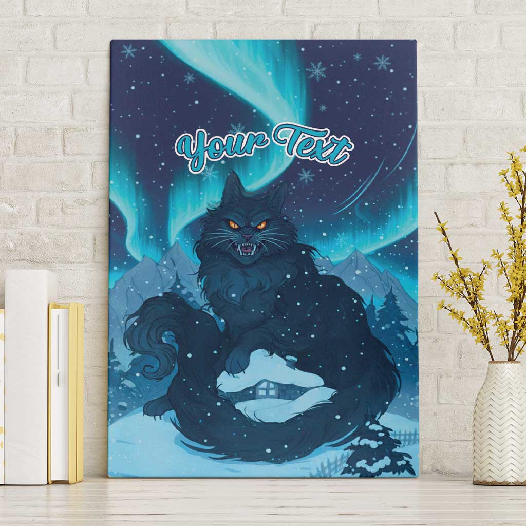 Yule Be Eaten Personalized Canvas Wall Art Christmas Cat Jolakotturinn Icelandic - Wonder Print Shop