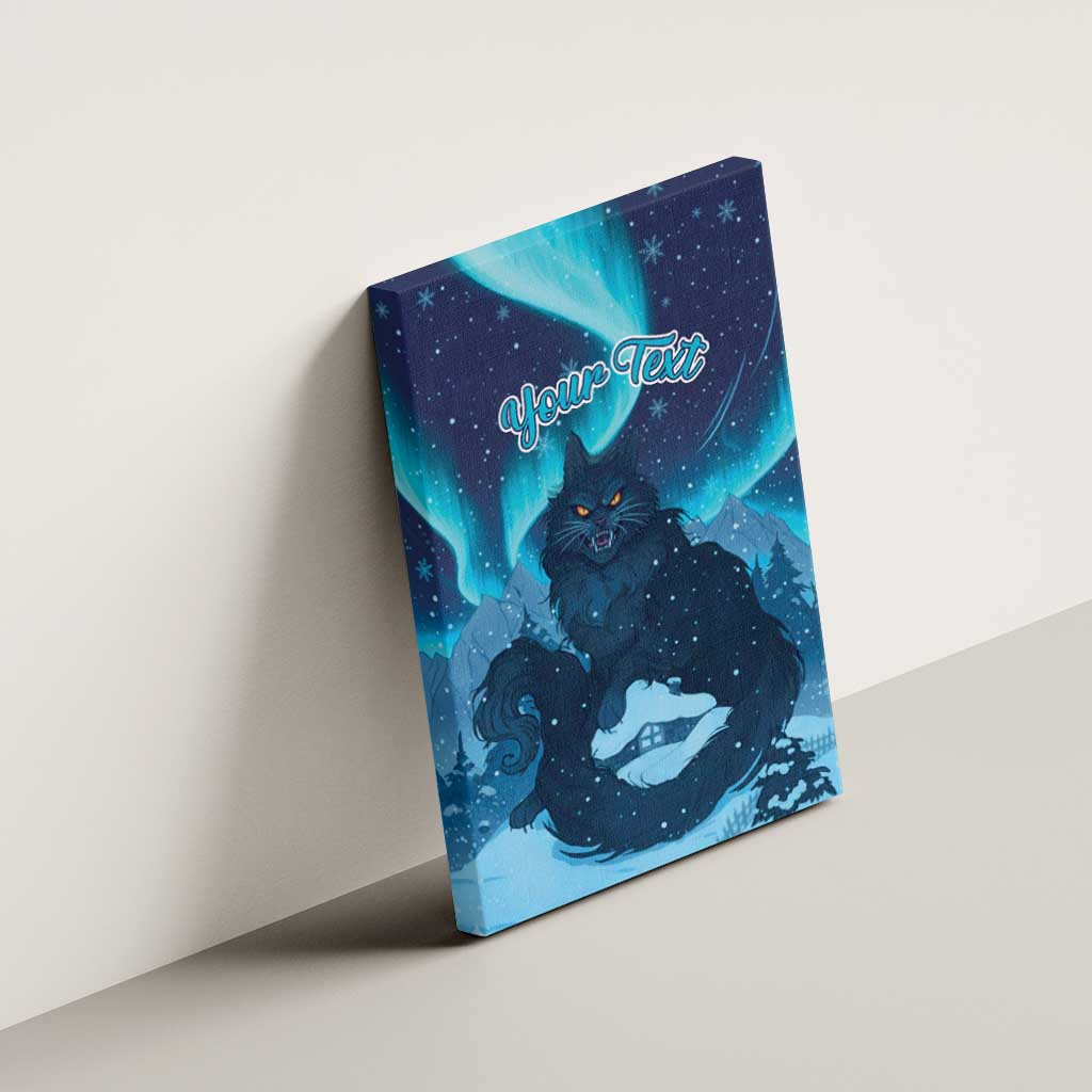 Yule Be Eaten Personalized Canvas Wall Art Christmas Cat Jolakotturinn Icelandic - Wonder Print Shop