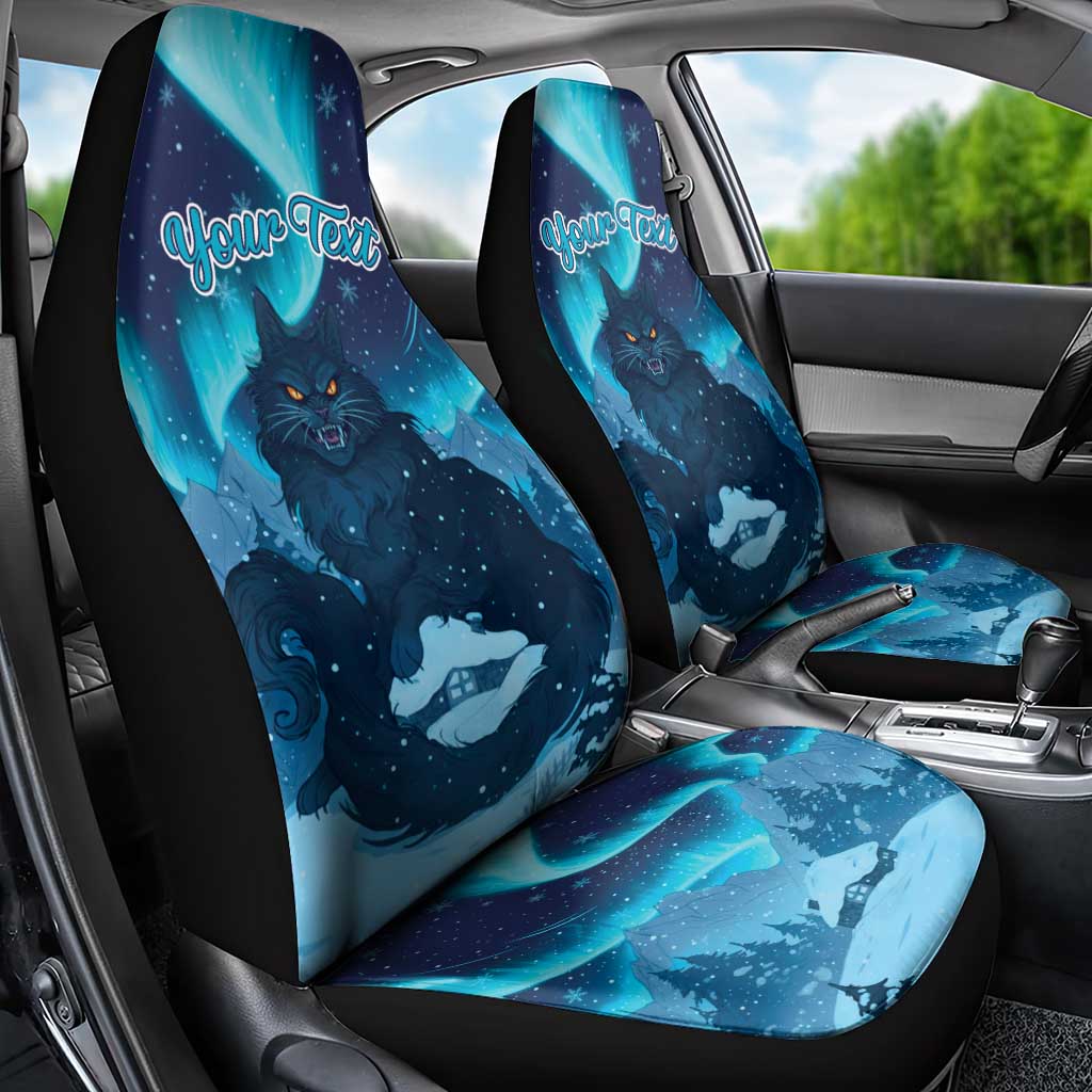Yule Be Eaten Personalized Car Seat Cover Christmas Cat Jolakotturinn Icelandic - Wonder Print Shop