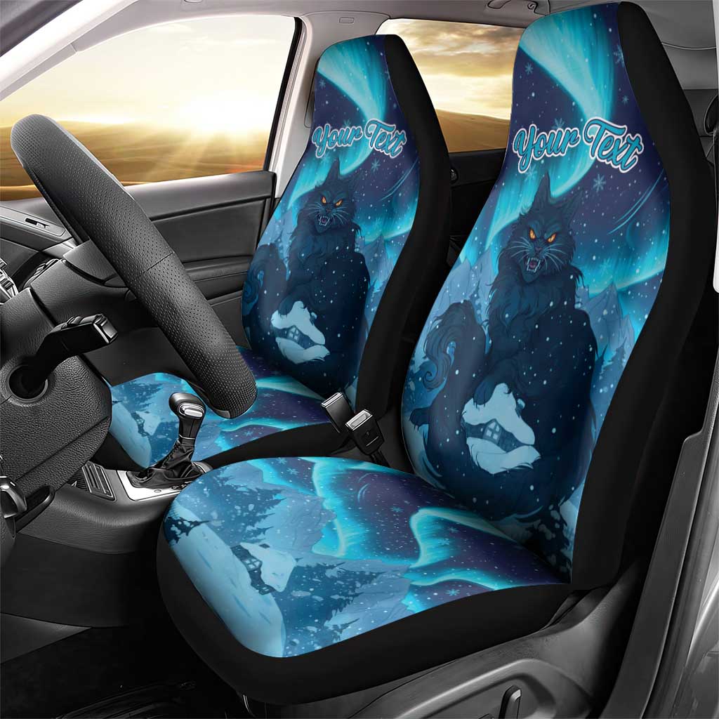 Yule Be Eaten Personalized Car Seat Cover Christmas Cat Jolakotturinn Icelandic - Wonder Print Shop
