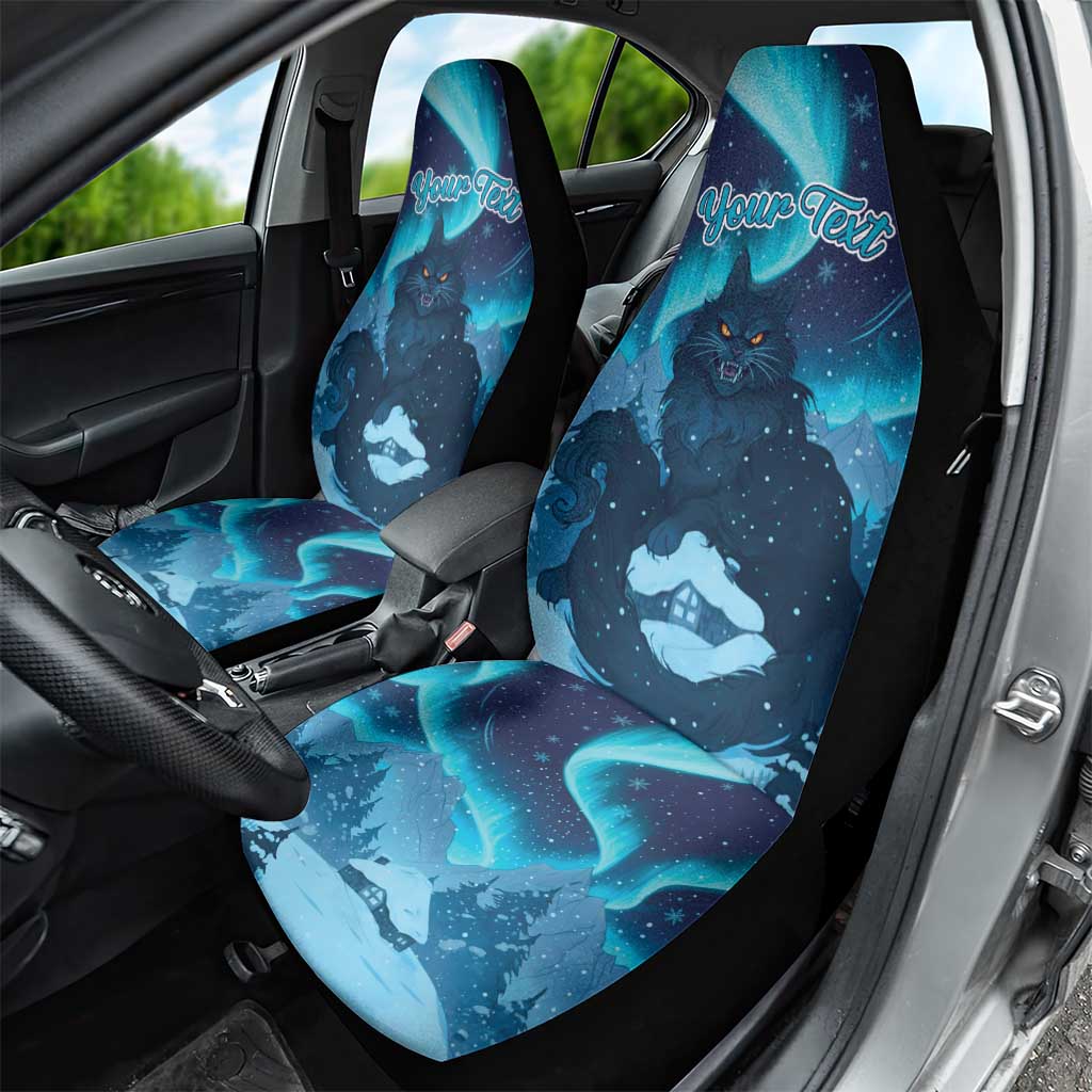 Yule Be Eaten Personalized Car Seat Cover Christmas Cat Jolakotturinn Icelandic - Wonder Print Shop