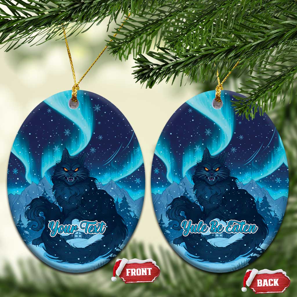 Yule Be Eaten Personalized Ceramic Ornament Christmas Cat Jolakotturinn Icelandic - Wonder Print Shop