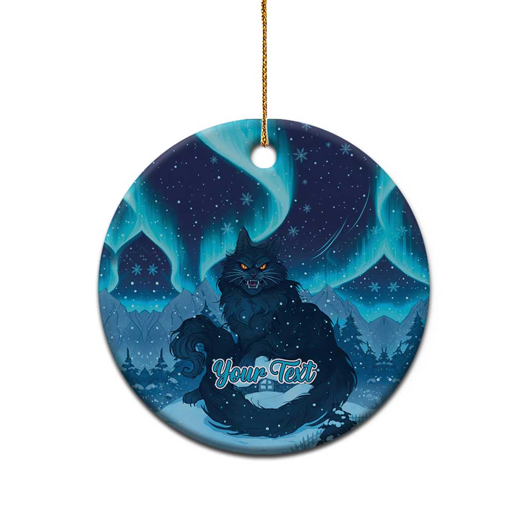 Yule Be Eaten Personalized Ceramic Ornament Christmas Cat Jolakotturinn Icelandic - Wonder Print Shop