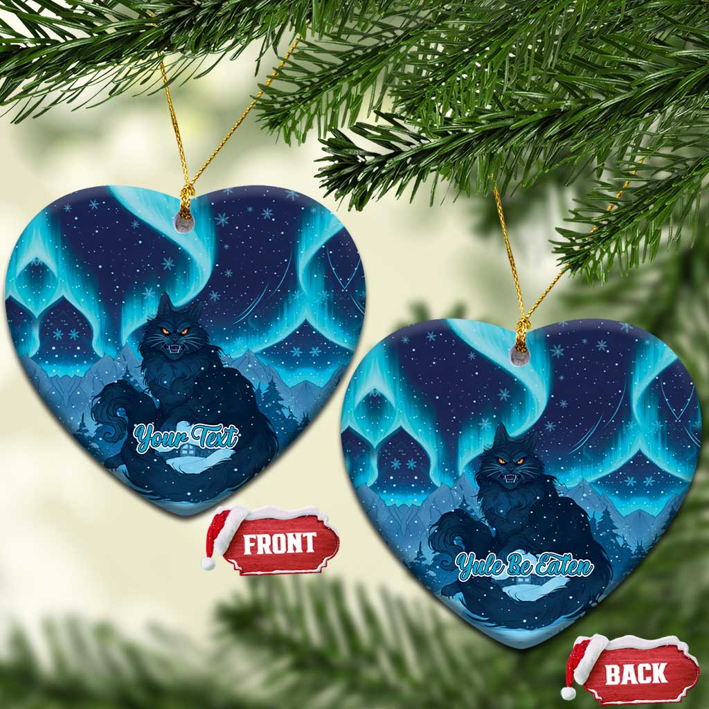 Yule Be Eaten Personalized Ceramic Ornament Christmas Cat Jolakotturinn Icelandic - Wonder Print Shop