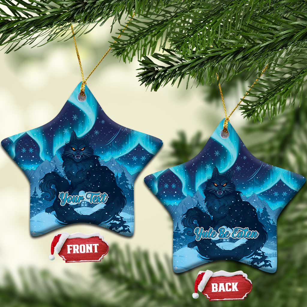 Yule Be Eaten Personalized Ceramic Ornament Christmas Cat Jolakotturinn Icelandic - Wonder Print Shop