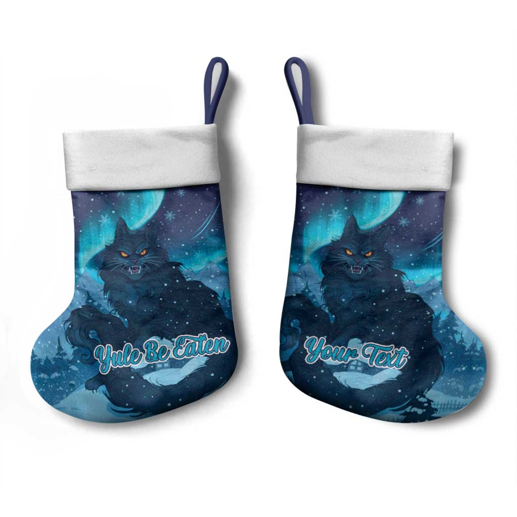 Yule Be Eaten Personalized Christmas Stocking Christmas Cat Jolakotturinn Icelandic - Wonder Print Shop