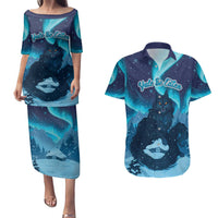 Yule Be Eaten Personalized Couples Matching Puletasi and Hawaiian Shirt Christmas Cat Jolakotturinn Icelandic - Wonder Print Shop