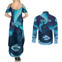 Yule Be Eaten Personalized Couples Matching Summer Maxi Dress and Long Sleeve Button Shirt Christmas Cat Jolakotturinn Icelandic - Wonder Print Shop