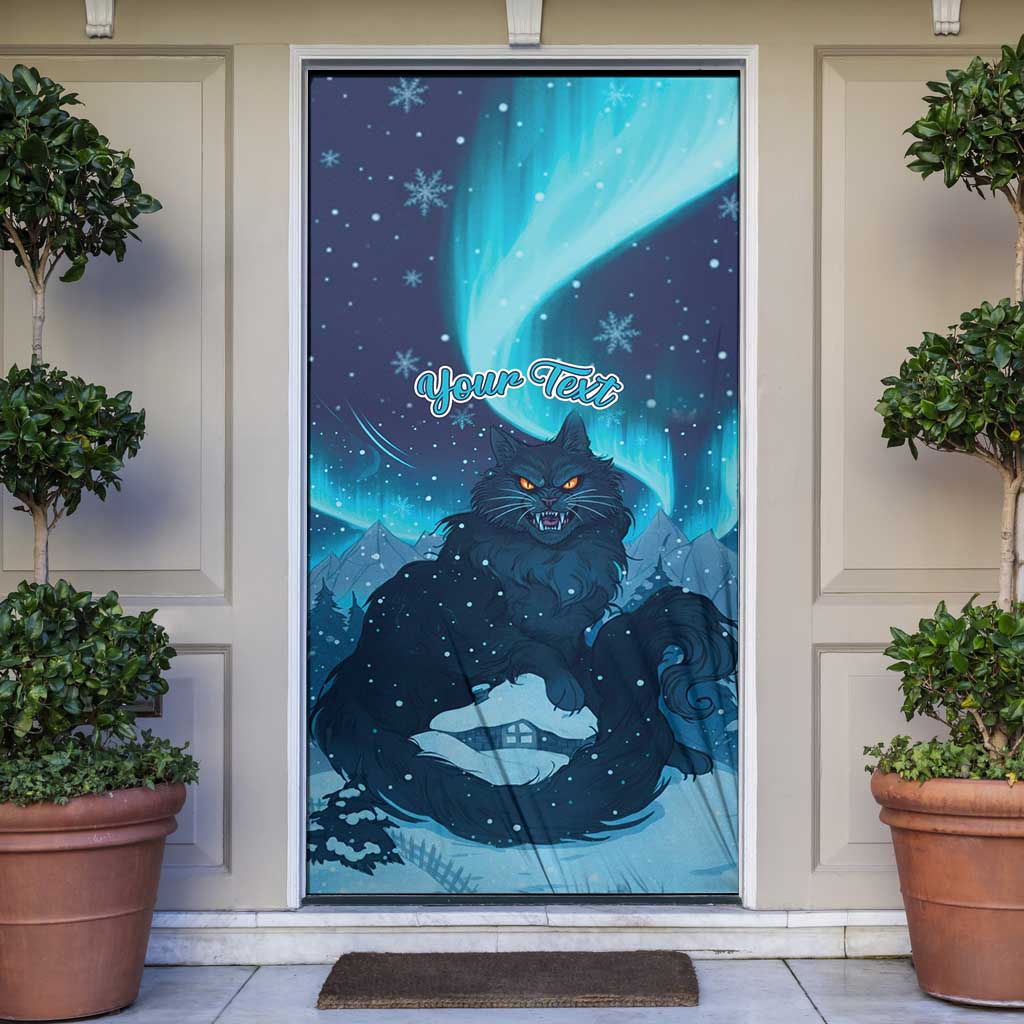 Yule Be Eaten Personalized Door Cover Christmas Cat Jolakotturinn Icelandic - Wonder Print Shop