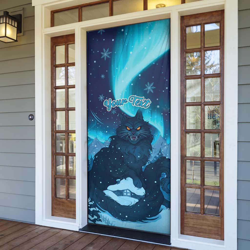 Yule Be Eaten Personalized Door Cover Christmas Cat Jolakotturinn Icelandic - Wonder Print Shop