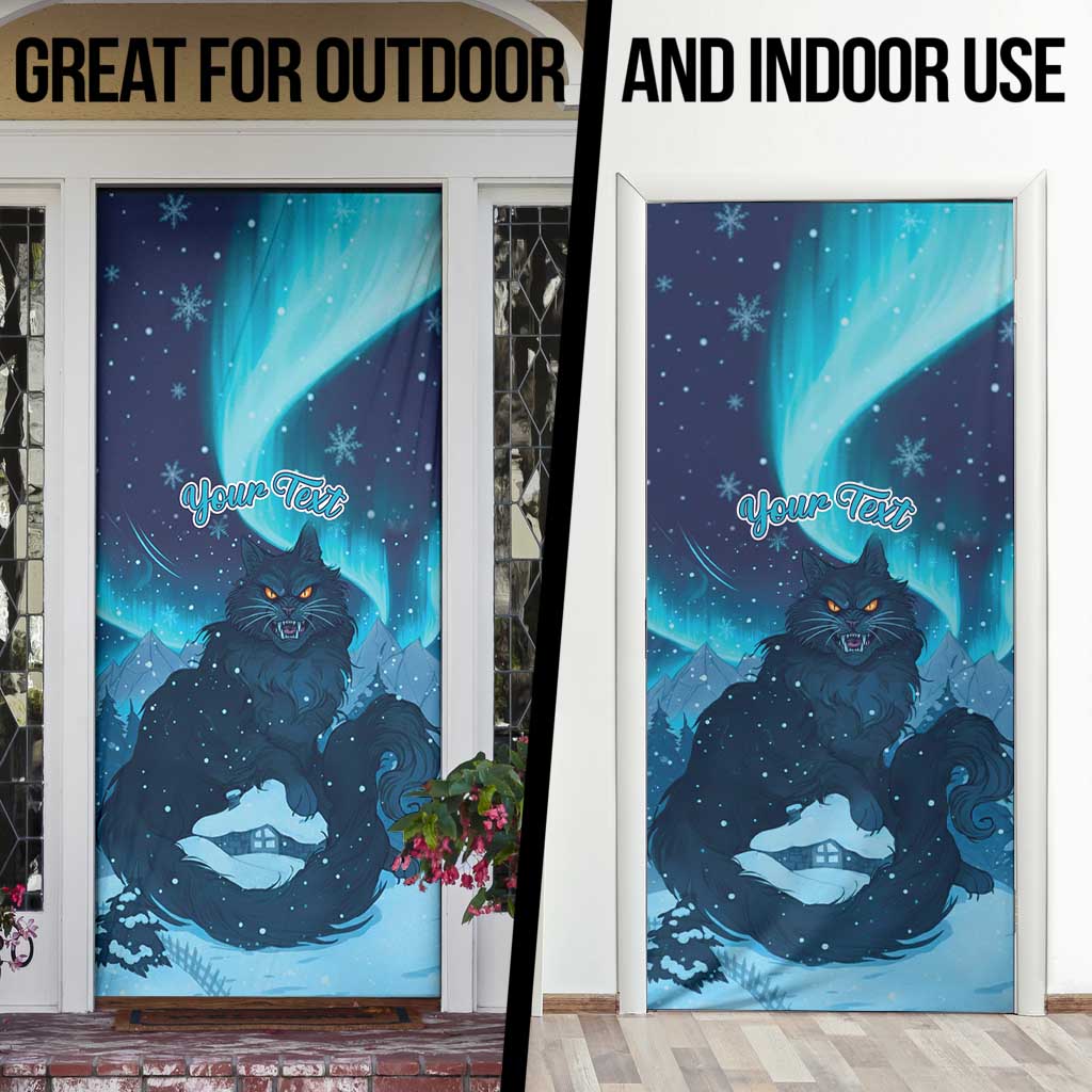 Yule Be Eaten Personalized Door Cover Christmas Cat Jolakotturinn Icelandic - Wonder Print Shop