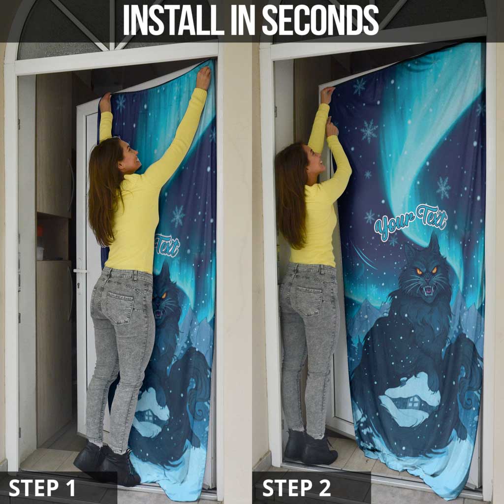 Yule Be Eaten Personalized Door Cover Christmas Cat Jolakotturinn Icelandic - Wonder Print Shop