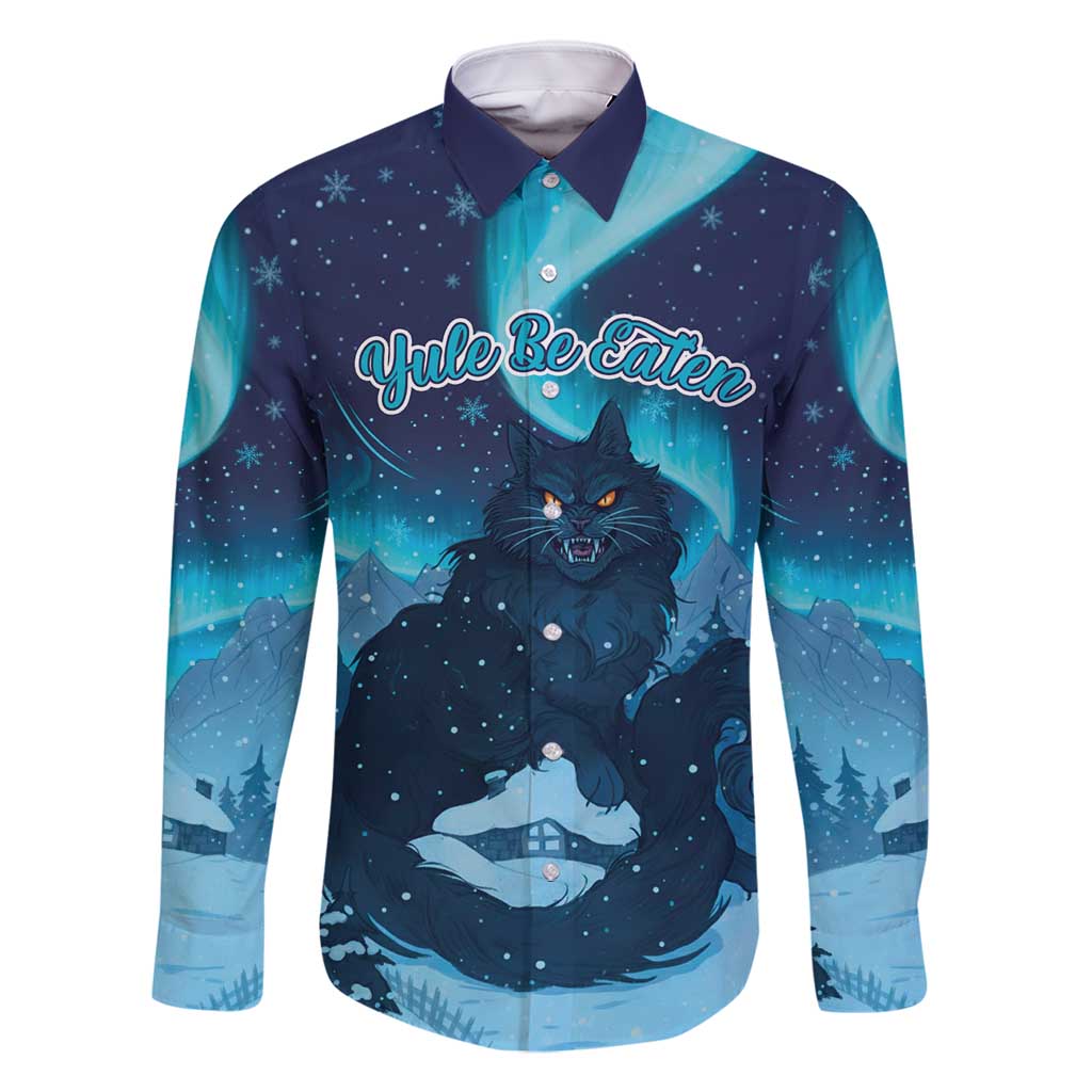 Yule Be Eaten Personalized Family Matching Long Sleeve Bodycon Dress and Hawaiian Shirt Christmas Cat Jolakotturinn Icelandic - Wonder Print Shop