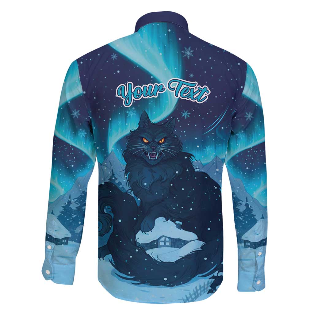 Yule Be Eaten Personalized Family Matching Long Sleeve Bodycon Dress and Hawaiian Shirt Christmas Cat Jolakotturinn Icelandic - Wonder Print Shop