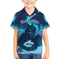 Yule Be Eaten Personalized Family Matching Off The Shoulder Long Sleeve Dress and Hawaiian Shirt Christmas Cat Jolakotturinn Icelandic - Wonder Print Shop