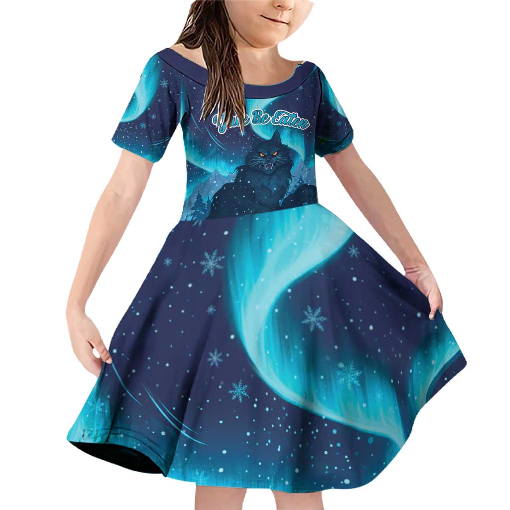 Yule Be Eaten Personalized Family Matching Off Shoulder Short Dress and Hawaiian Shirt Christmas Cat Jolakotturinn Icelandic - Wonder Print Shop